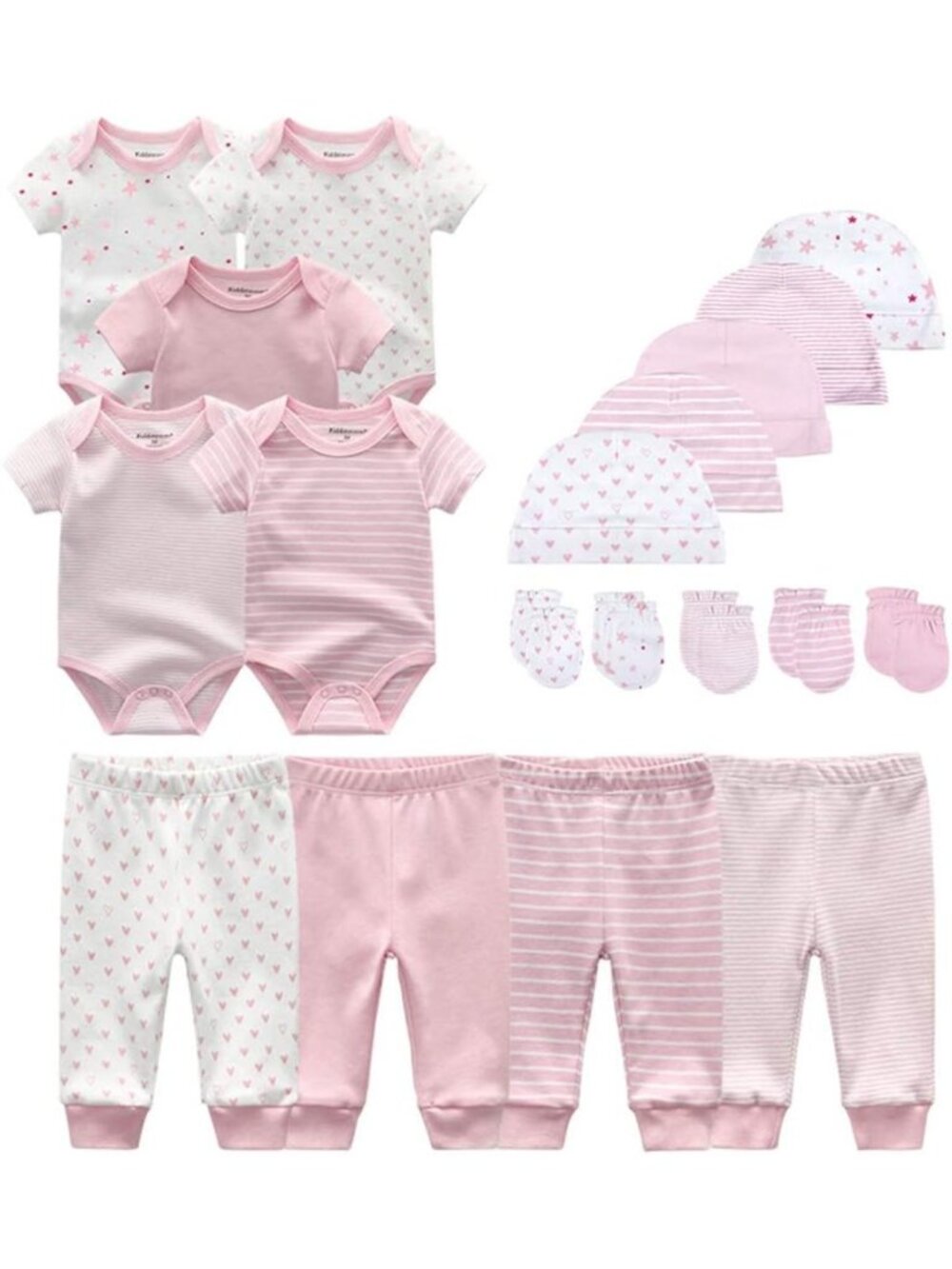 Unisex Newborn Baby Layette Gift Set - 19-Piece Clothing Essentials for Infants